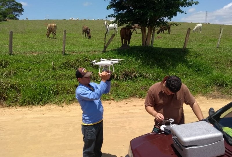 Topografia com drone em ação